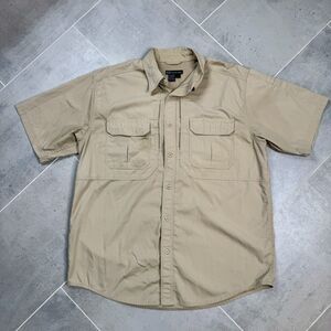 5.11 Tactical Series Short Sleeve Canvas Shirt Men’s Large Khaki Tan Vented